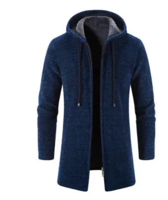 Medium Long Plush Thickened Coat for Men - alternate view