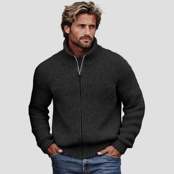 Mens Printed Long-Sleeve Zip-Up Hoodie Top - alternate view