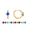 Gold Earrings for Women Trendy Emerald Birthstone Earrings Dainty Small Gold Huggie Hoop Earrings 14k Gold Plated Earrings Cubic Zirconia Earrings Birthday Gifts for Women Gold Jewelry