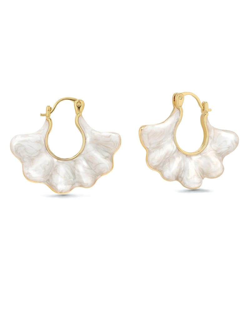 Statement Earrings for Women Gold Dangle Earrings Gold Statement Earrings Pearl Earrings Gold Earrings Earrings Dangle Gold Hoop Earrings for Women Fan Shape Earrings from SNGIA Earrings - alternate view