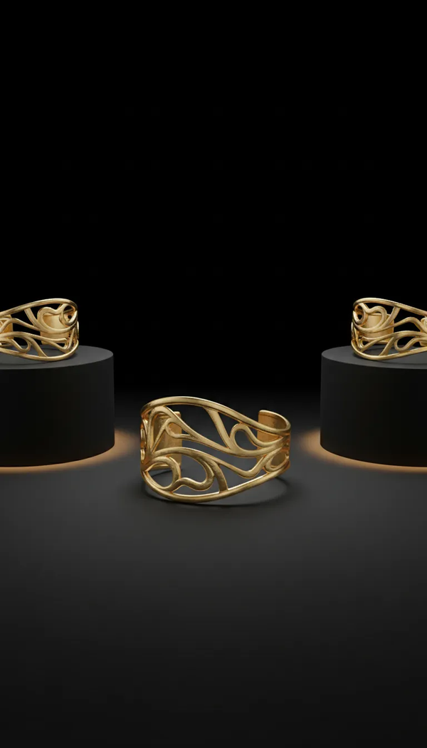 Gilded Gold Statement Cuff Bracelet