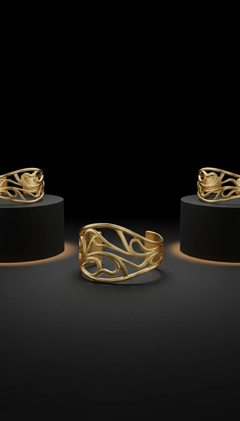 Gilded Gold Statement Cuff Bracelet