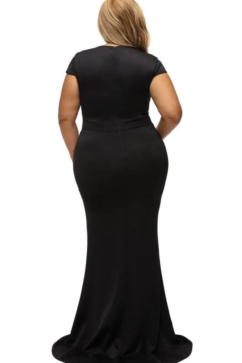 V-Neck Beaded Formal Evening Dress - alternate view