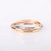 Siana Tri Color Bangles In 18 Kt Rose Gold Plating Yellow Gold Plating And White Gold Plating