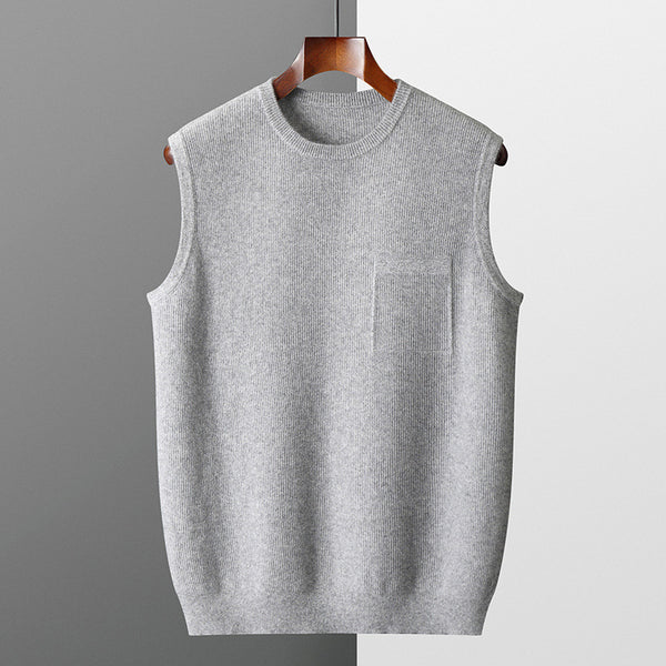 AE & More Men's Jacquard Knit Vest – Slim Business Casual Sleeveless Pullover