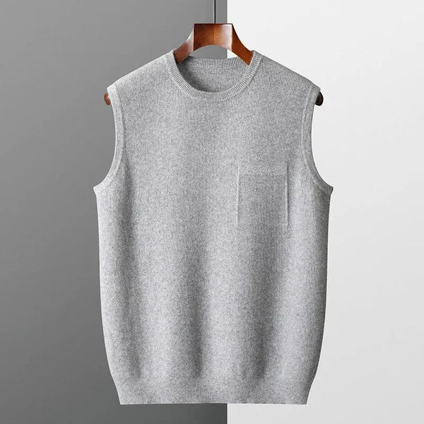 AE & More Men's Jacquard Knit Vest – Slim Business Casual Sleeveless Pullover