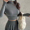 Women's Turtleneck Long Sleeve Top – Soft Slim Fit Layering Essential