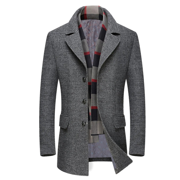 Thick Lapel Coat for Middle Aged Men - alternate view