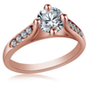 Plated White Gold Rose Gold Women's Zircon Ring