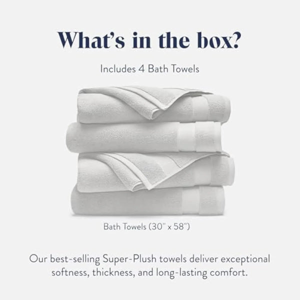 Brooklinen 100% Turkish Cotton Bath Towels Spa-Quality Cotton - Set of 4, White - alternate view
