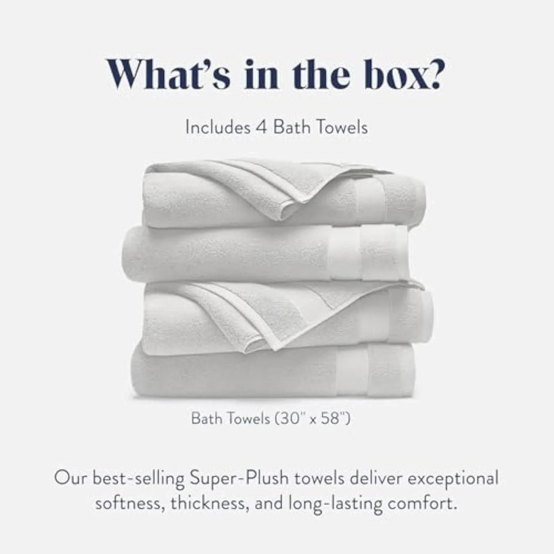 Brooklinen 100% Turkish Cotton Bath Towels Spa-Quality Cotton - Set of 4, White - alternate view