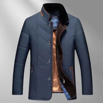 Thick Warm Quilted Coat for Men - alternate view