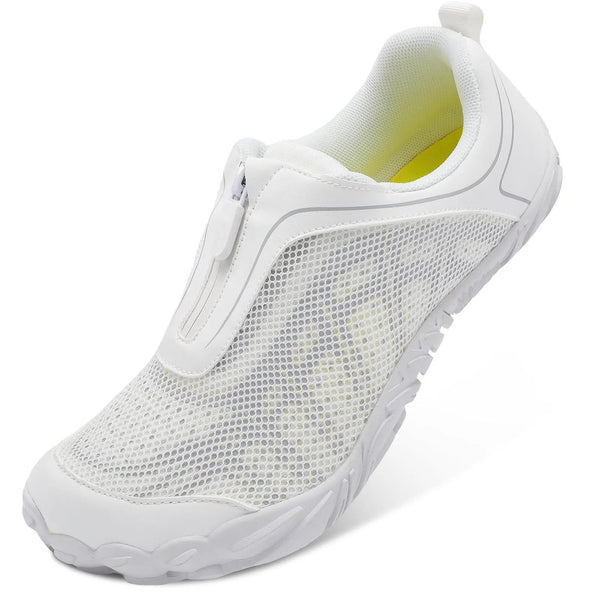 Scurtain Unisex Men Women Water Shoes for Women Men Quick Dry Sports Aqua Shoes Swim Beach Pool River Barefoot Shoes Women Men Athletic Walking Shoes Women Men Hiking Shoes White 14 W/13 M - alternate view