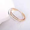 Siana Tri Color Bangles In 18 Kt Rose Gold Plating Yellow Gold Plating And White Gold Plating