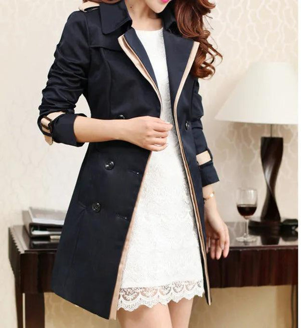 Ladies Autumn Winter Long Trench Coat for Women
