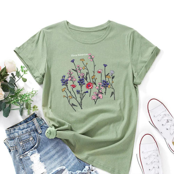 Women's Loose Round Neck Short Sleeve T-shirt Women - alternate view