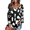 Leopard Print Loose Casual V-Neck T-Shirts for Women