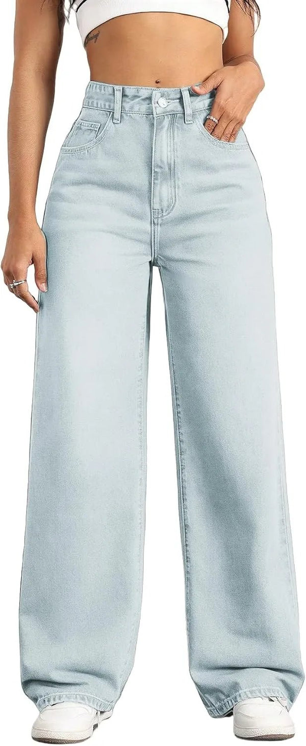 Straight Leg Jeans for Women High Waisted Wide Leg Denim Pants | Baggy,Trendy,Boyfriend Fit,Cofortable,Relaxed,Casual Wear,High Rise,Five Pockets,Regular,Loose Stretchy,Fashion