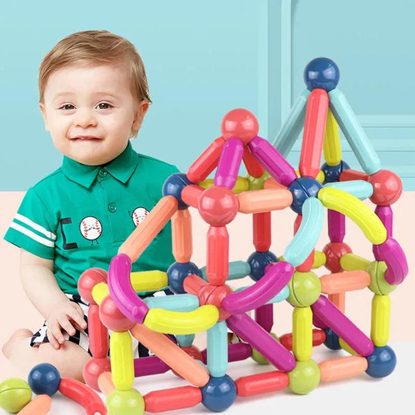 Kids Magnetic Building Blocks Set – STEM Stick & Build Toy