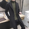 Mid-Length Korean Woolen Coat for Men - Large Size