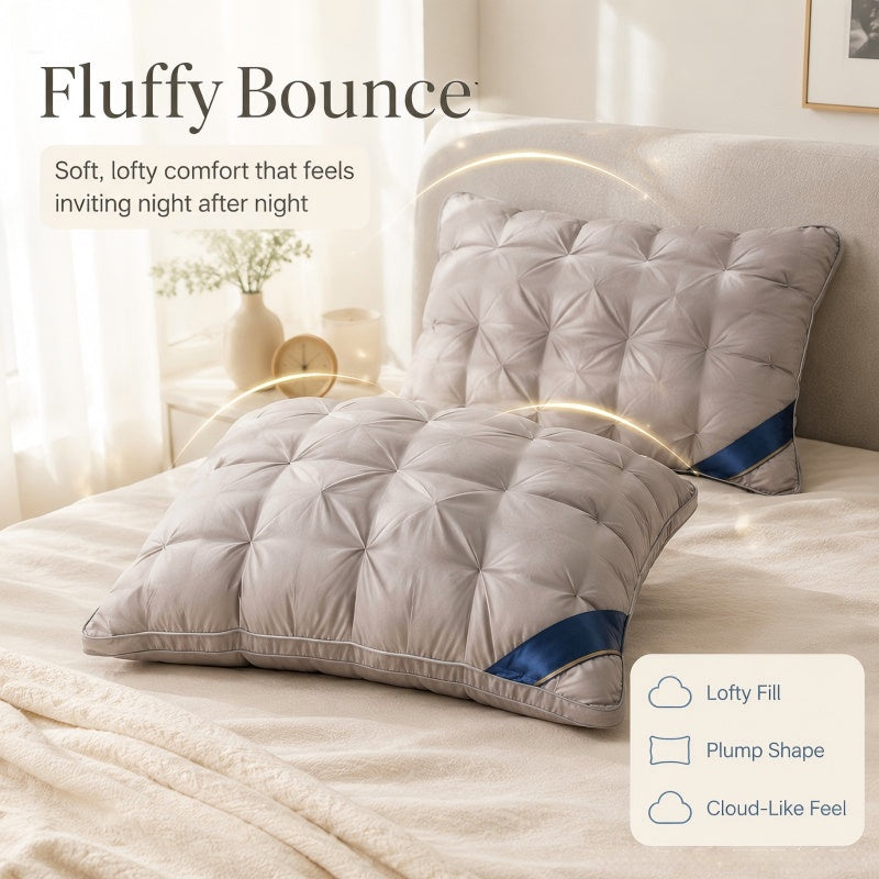 2Pcs Firm Support Pillow Quilted Extra Filled Hotel Quality Pillows Pair