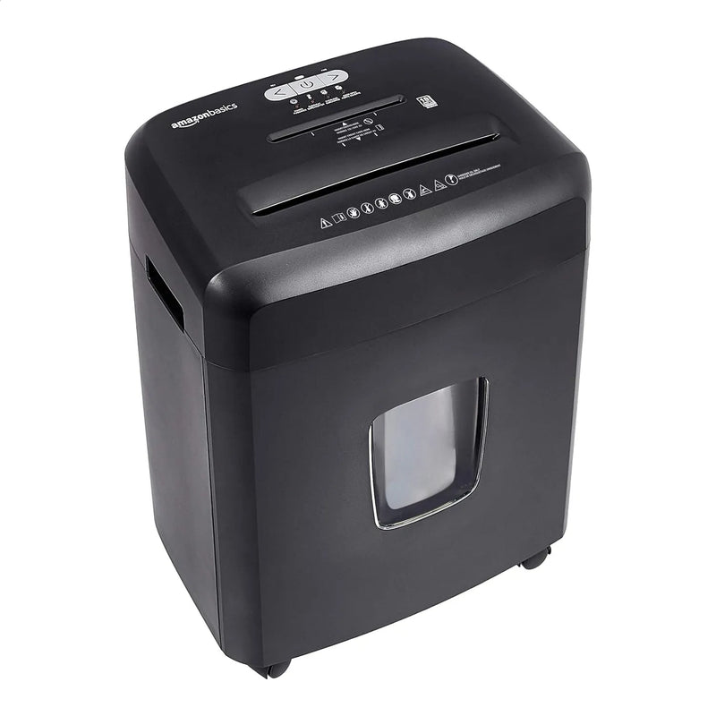 Amazon Basics 8-Sheet High Security Cross Cut Paper and Credit Card Shredder with P-4 Security, Auto Shut-off, Black