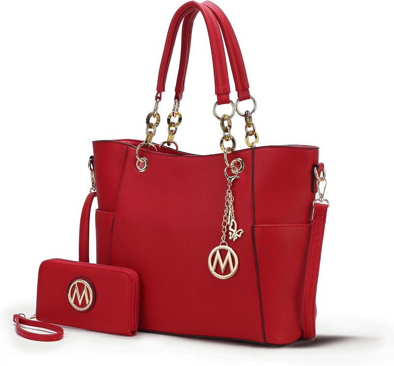 MKF Collection Tote Bag for Women, Handbag Set with Wallet-Top-Handle Bag Vegan Leather Purse by Mia K