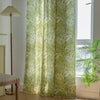 Green Plant Floral American Kitchen Print Fringe Curtain Complete Set Rod Style