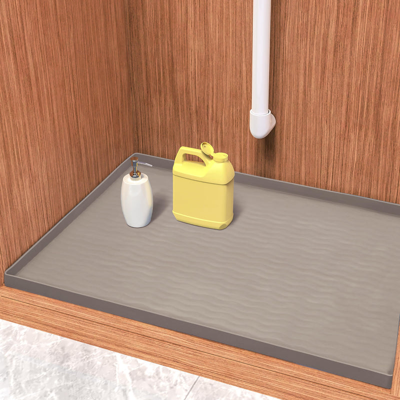 URMONA Waterproof Silicone Under Sink Mat Shelf Liner for Kitchen and Bathroom, Cabinet and Counter Protector, Storage and Organizers, Litter Mat, Pet Cat Puppy Essentials