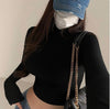 Women's Turtleneck Long Sleeve Top – Soft Slim Fit Layering Essential