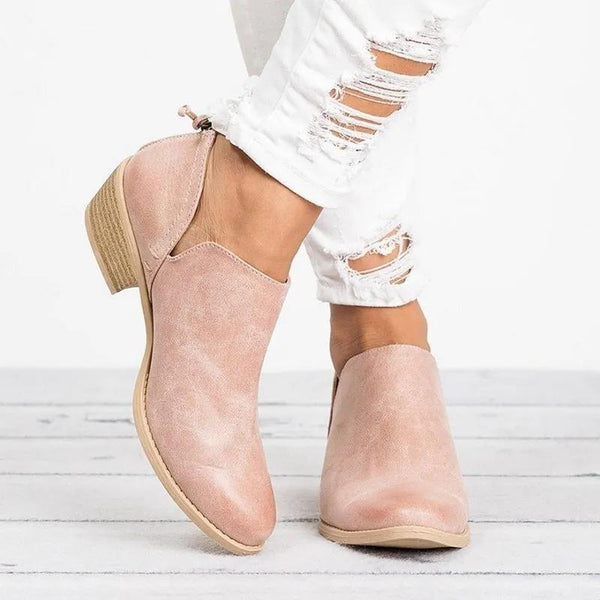 Autumn Women Shoes Retro High Heel Ankle Boots - alternate view