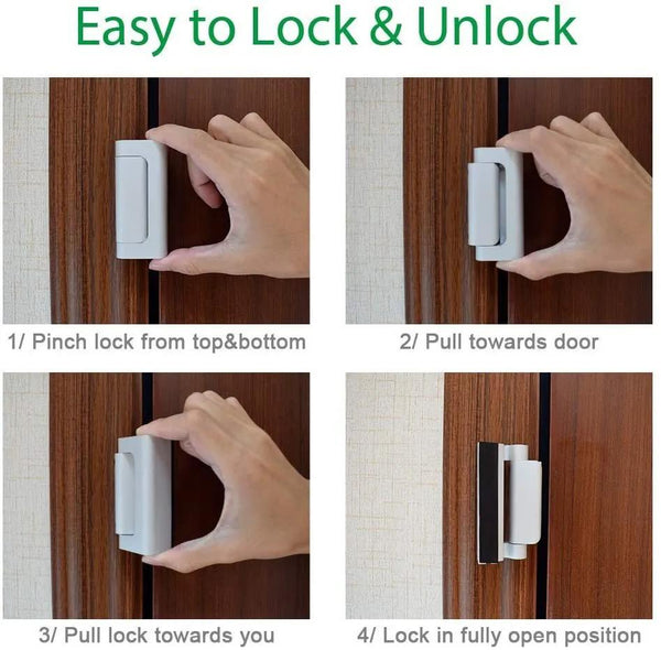 Child Safety Door Lock — Reinforced Aluminum Hinge Night Lock - alternate view