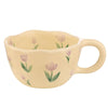 VanEnjoy Ceramic Cup Cute Coffee Mug Strawberry Mug Aesthetic Coffee Mug Retro Flower Mug Ceramic Tea 10oz/300ml for Tea Coffee Milk and Oatmeal