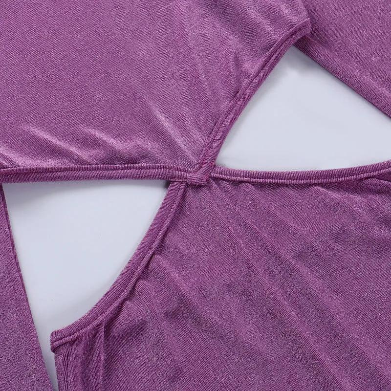 Sexy Backless Bandage Dress – Hollow Out High Waist Skinny Midi - alternate view