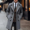 Fall Winter Men Woolen Coat Double Breasted Long
