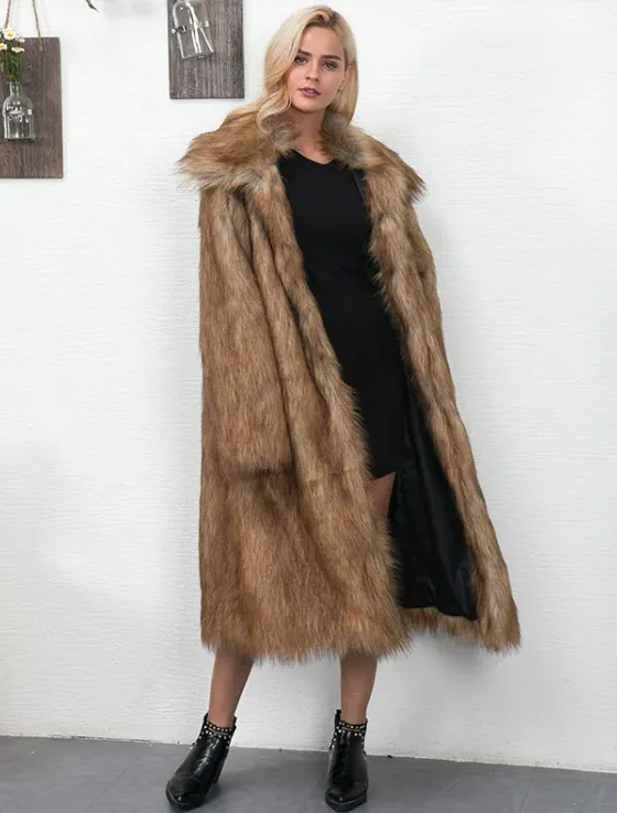 Luxe Long Fur Coat for Women - alternate view