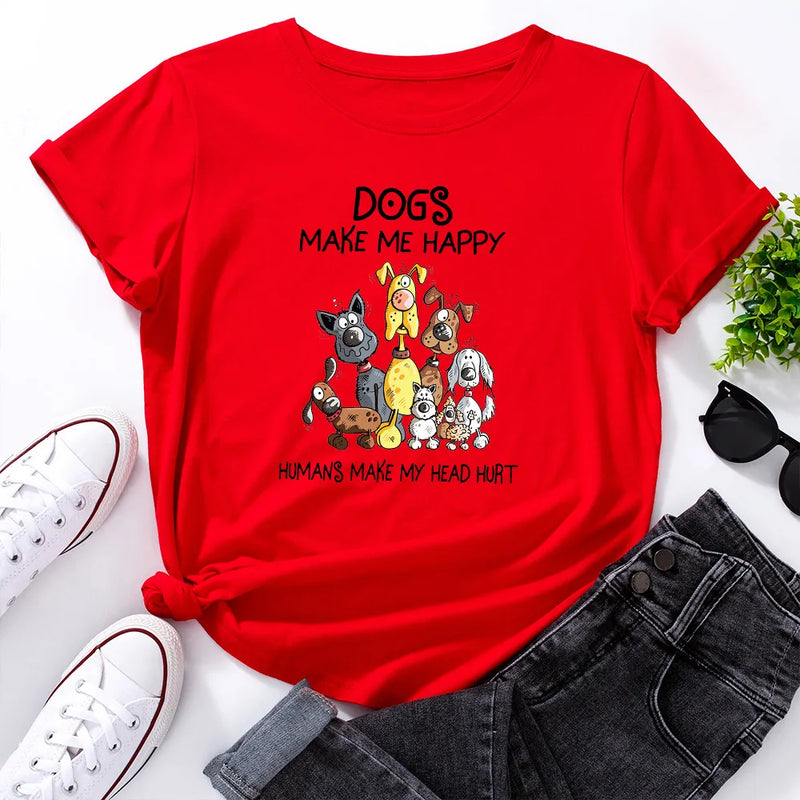 Dogs Make Me Happy Printed Shirt - alternate view