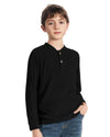 Boys Henley Long Sleeve Shirts Cotton T-Shirts for Boys SpringFall Winter Kids Casual Basic Tee Tops Black 7-8 Years