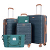 Amalodie Luggage Sets 5 Piece Suitcases with Double Spinner WheelSuitcase Set ABS Hard Case Luggage with TSA Lock and Durable Waterproof Travel Luggage