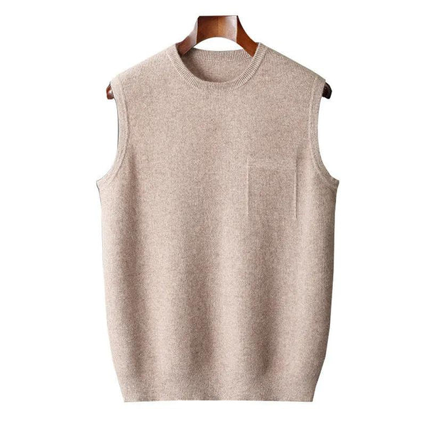 AE & More Men's Jacquard Knit Vest – Slim Business Casual Sleeveless Pullover - alternate view