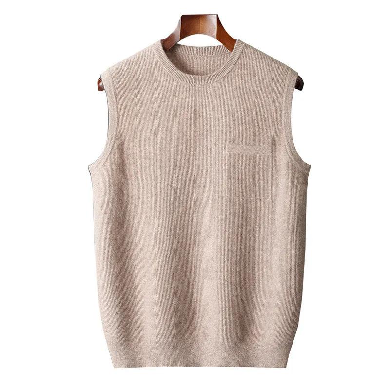 AE & More Men's Jacquard Knit Vest – Slim Business Casual Sleeveless Pullover - alternate view