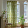 Green Plant Floral American Kitchen Print Fringe Curtain Complete Set Rod Style