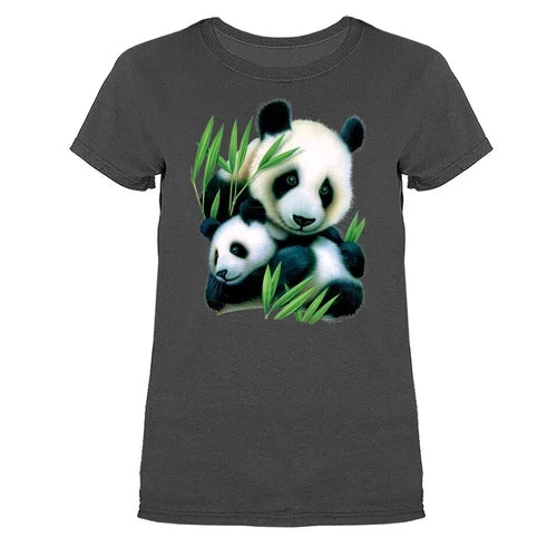 Panda & Cub Animals Pet  Funny Joke Humorous  T-shirt